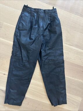 Vintage Bagatelle Black Leather High Rise Pants Size 10